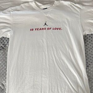 Vintage Jordan White Tee with Red and Black Text